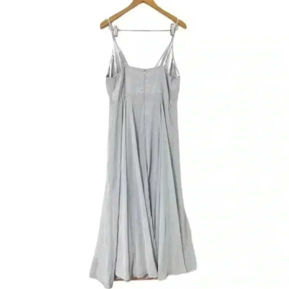 BHLDN‎ Gray Silver Eva Chiffon Bridesmaids Maxi Dress - Picture 3 of 6